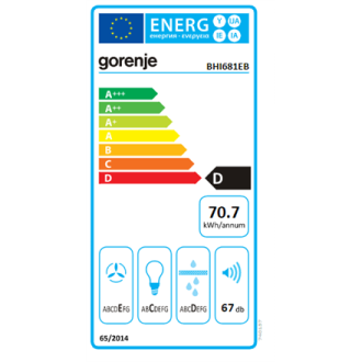 Gorenje Hood BHI681EB Telescopic, Energy efficiency class D, Width 58 cm, 370 m /h, Mechanical control, LED, Black Gorenje Hood BHI681EB Telescopic, Energy efficiency class D, Width 58 cm, 370 m /h, Mechanical control, LED, Black