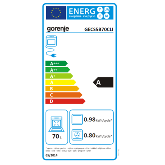 Gorenje Cooker GECS5B70CLI Hob type Vitroceramic, Oven type Electric, Beige, Width 50 cm, 70 L, Depth 59.4 cm Gorenje Cooker GECS5B70CLI Hob type Vitroceramic, Oven type Electric, Beige, Width 50 cm, 70 L, Depth 59.4 cm