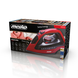 Mesko Iron MS 5031 Steam Iron, 2400 W, Continuous steam 40 g/min, Steam boost performance 70 g/min, Red/Black Mesko Iron MS 5031 Steam Iron, 2400 W, Continuous steam 40 g/min, Steam boost performance 70 g/min, Red/Black