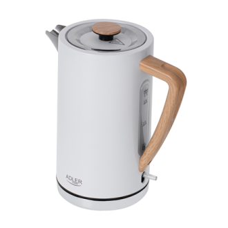Adler Kettle AD 1347w Electric, 2200 W, 1.5 L, Stainless steel, 360 rotational base, White