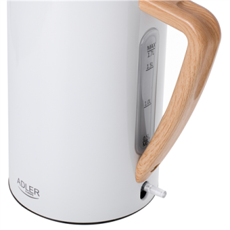 Adler Kettle AD 1347w Electric, 2200 W, 1.5 L, Stainless steel, 360 rotational base, White