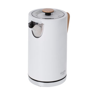 Adler Kettle AD 1347w Electric, 2200 W, 1.5 L, Stainless steel, 360 rotational base, White
