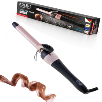 Adler Curling Iron AD 2116 Ceramic heating system, Barrel diameter 19 mm, Temperature (max) 200 C, 36 W, Black/Pink Adler Curling Iron AD 2116 Ceramic heating system, Barrel diameter 19 mm, Temperature (max) 200 C, 36 W, Black/Pink