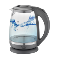 Adler Kettle AD 1286 Standard, 2200 W, 2 L, Plastic/ glass, Grey/ transparent, 360 rotational base