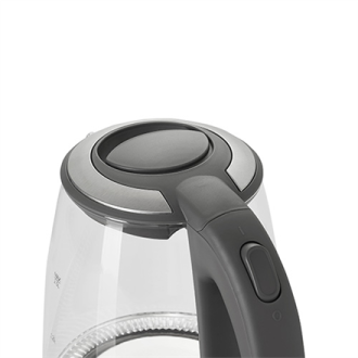 Adler Kettle AD 1286 Standard, 2200 W, 2 L, Plastic/ glass, Grey/ transparent, 360 rotational base