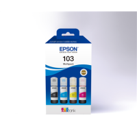 Epson 103 EcoTank Ink Cartridge, Black, Cyan, Magenta, Yellow, Multipack 4-colours Epson 103 EcoTank Ink Cartridge, Black, Cyan, Magenta, Yellow, Multipack 4-colours