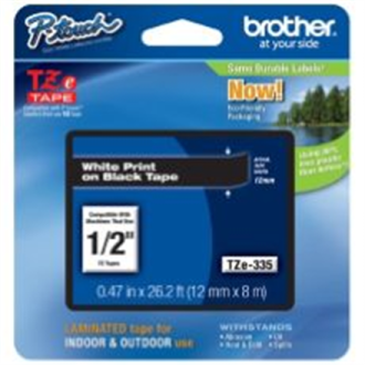 Brother TZe-335 Laminated Tape White on Black, TZe, 8 m, 1.2 cm