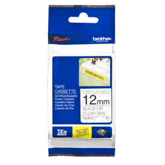 Brother TZe-S131 Strong Adhesive Laminated Tape Black on Clear, TZe, 8 m, 1.2 cm Brother TZe-S131 Strong Adhesive Laminated Tape Black on Clear, TZe, 8 m, 1.2 cm