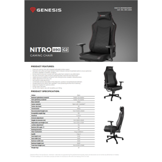 Genesis Gaming Chair Nitro 890 G2 Black/Red Genesis Gaming Chair Nitro 890 G2 Black/Red