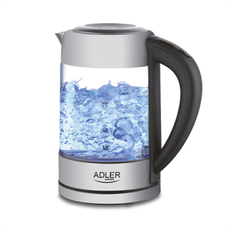 Adler Kettle AD 1247 NEW With electronic control, 1850 - 2200 W, 1.7 L, Stainless steel, glass, Stainless steel/Transparent, 360 Adler Kettle AD 1247 NEW With electronic control, 1850 - 2200 W, 1.7 L, Stainless steel, glass, Stainless steel/Transparent, 360