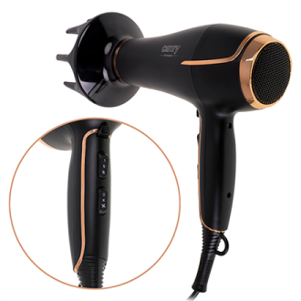 Camry Hair Dryer CR 2255 2200 W, Number of temperature settings 3, Diffuser nozzle, Black Camry Hair Dryer CR 2255 2200 W, Number of temperature settings 3, Diffuser nozzle, Black
