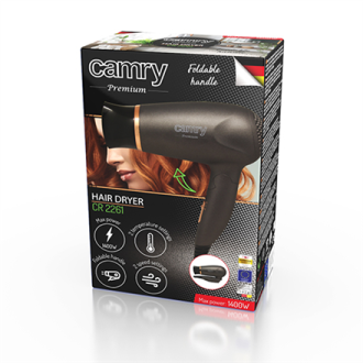 Camry Hair Dryer CR 2261 1400 W, Number of temperature settings 2, Metallic Grey/Gold Camry Hair Dryer CR 2261 1400 W, Number of temperature settings 2, Metallic Grey/Gold