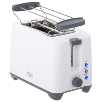 Adler Toaster AD 3216 Power 750 W, Number of slots 2, Housing material Plastic, White Adler Toaster AD 3216 Power 750 W, Number of slots 2, Housing material Plastic, White