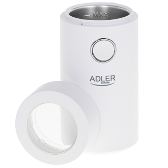 Adler Coffee Mill AD 4446ws 150 W, Coffee beans capacity 75 g, White Adler Coffee Mill AD 4446ws 150 W, Coffee beans capacity 75 g, White