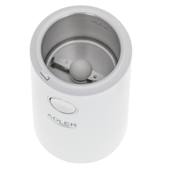 Adler Coffee Mill AD 4446ws 150 W, Coffee beans capacity 75 g, White Adler Coffee Mill AD 4446ws 150 W, Coffee beans capacity 75 g, White