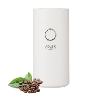 Adler Coffee Mill AD 4446ws 150 W, Coffee beans capacity 75 g, White Adler Coffee Mill AD 4446ws 150 W, Coffee beans capacity 75 g, White