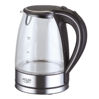 Adler Kettle AD 1225 Standard, 2000 W, 1.7 L, Glass, 360 rotational base, Stainless steel/Black Adler Kettle AD 1225 Standard, 2000 W, 1.7 L, Glass, 360 rotational base, Stainless steel/Black