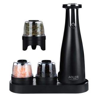 Adler Electric Salt and pepper grinder AD 4449b 7 W, Housing material ABS plastic, Lithium, Matte Black Adler Electric Salt and pepper grinder AD 4449b 7 W, Housing material ABS plastic, Lithium, Matte Black