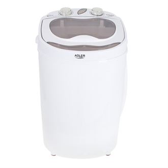 Adler Mini washing machine AD 8055 Top loading, Washing capacity 3 kg, Depth 37 cm, Width 36 cm, White Adler Mini washing machine AD 8055 Top loading, Washing capacity 3 kg, Depth 37 cm, Width 36 cm, White