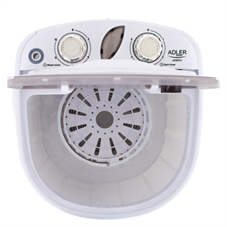 Adler Mini washing machine AD 8055 Top loading, Washing capacity 3 kg, Depth 37 cm, Width 36 cm, White Adler Mini washing machine AD 8055 Top loading, Washing capacity 3 kg, Depth 37 cm, Width 36 cm, White