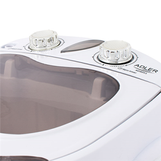 Adler Mini washing machine AD 8055 Top loading, Washing capacity 3 kg, Depth 37 cm, Width 36 cm, White Adler Mini washing machine AD 8055 Top loading, Washing capacity 3 kg, Depth 37 cm, Width 36 cm, White