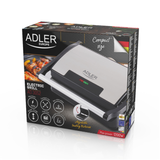 Adler Electric Grill AD 3052 Table, 1200 W, Stainless steel, Non-stick grill plates Adler Electric Grill AD 3052 Table, 1200 W, Stainless steel, Non-stick grill plates