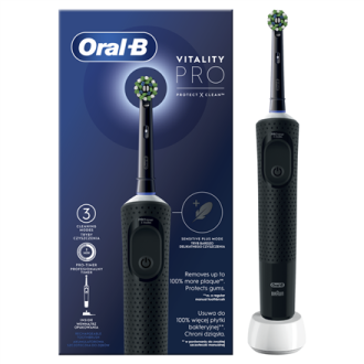 Oral-B Electric Toothbrush D103 Vitality Pro Rechargeable, For adults, Number of brush heads included 1, Black, Number of teeth Oral-B Electric Toothbrush D103 Vitality Pro Rechargeable, For adults, Number of brush heads included 1, Black, Number of teeth