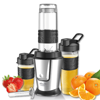 Adler Blender AD 4081 Tabletop, 800 W, Jar material BPA Free Plastic, Jar capacity 0.57 and 0.4 L, Ice crushing, Black/Stainless Adler Blender AD 4081 Tabletop, 800 W, Jar material BPA Free Plastic, Jar capacity 0.57 and 0.4 L, Ice crushing, Black/Stainless