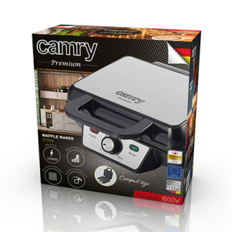 Camry Waffle Maker CR 3046 1600 W, Number of pastry 2, Belgium, Black/Stainless Steel Camry Waffle Maker CR 3046 1600 W, Number of pastry 2, Belgium, Black/Stainless Steel