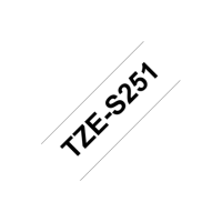 Brother TZe-S251 Strong Adhesive Laminated Tape Black on White, TZe, 8 m, 2.4 cm Brother TZe-S251 Strong Adhesive Laminated Tape Black on White, TZe, 8 m, 2.4 cm