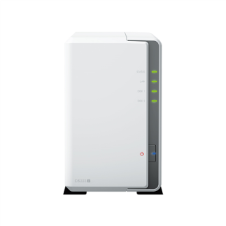 Synology Tower NAS DS223j up to 2 HDD/SSD, Realtek, RTD1619B, Processor frequency 1.7 GHz, 1 GB, DDR4, 1x1GbE, 2xUSB 3.2 Gen 1 Synology Tower NAS DS223j up to 2 HDD/SSD, Realtek, RTD1619B, Processor frequency 1.7 GHz, 1 GB, DDR4, 1x1GbE, 2xUSB 3.2 Gen 1