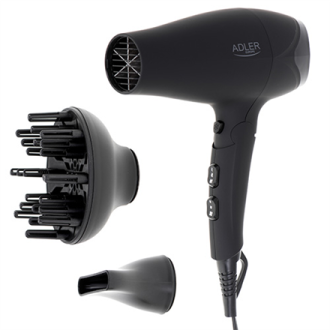 Adler Hair dryer AD 2267 2100 W, Number of temperature settings 3, Diffuser nozzle, Black Adler Hair dryer AD 2267 2100 W, Number of temperature settings 3, Diffuser nozzle, Black