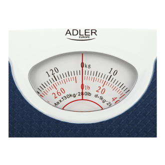 Adler Mechanical bathroom scale AD 8151b Maximum weight (capacity) 130 kg Accuracy 1000 g Blue/White Adler Mechanical bathroom scale AD 8151b Maximum weight (capacity) 130 kg Accuracy 1000 g Blue/White
