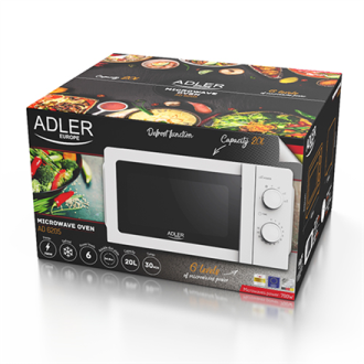 Adler Microwave Oven AD 6205 Free standing 700 W White Adler Microwave Oven AD 6205 Free standing 700 W White