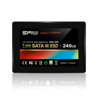 Silicon Power Slim S55 240 GB SSD interface SATA Write speed 450 MB/s Read speed 550 MB/s Silicon Power Slim S55 240 GB SSD interface SATA Write speed 450 MB/s Read speed 550 MB/s