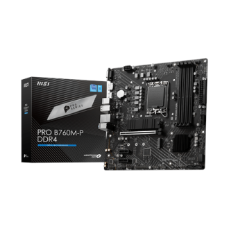 MSI PRO B760M-P DDR4 Processor family Intel Processor socket LGA1700 DDR4 DIMM Memory slots 4 Supported hard disk drive interfac MSI PRO B760M-P DDR4 Processor family Intel Processor socket LGA1700 DDR4 DIMM Memory slots 4 Supported hard disk drive interfac
