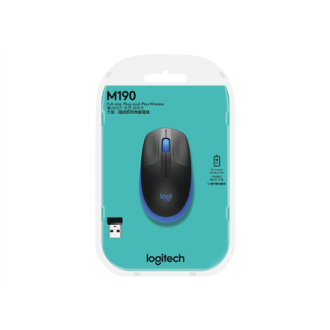 Logitech Full size Mouse M190 Wireless Blue USB Logitech Full size Mouse M190 Wireless Blue USB
