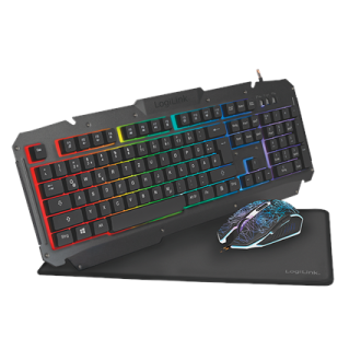 Logilink Gaming-Set, keyboard, mouse and mouspad ID0185 Keyboard, Mouse and Pad Set Wired Mouse included DE Numeric keypad Logilink Gaming-Set, keyboard, mouse and mouspad ID0185 Keyboard, Mouse and Pad Set Wired Mouse included DE Numeric keypad