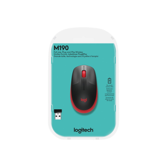 Logitech Full size Mouse M190 Wireless Red USB Logitech Full size Mouse M190 Wireless Red USB