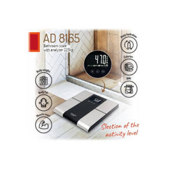 Adler Bathroom scale with analyzer AD 8165 Maximum weight (capacity) 225 kg Accuracy 100 g Body Mass Index (BMI) measuring Stain Adler Bathroom scale with analyzer AD 8165 Maximum weight (capacity) 225 kg Accuracy 100 g Body Mass Index (BMI) measuring Stain