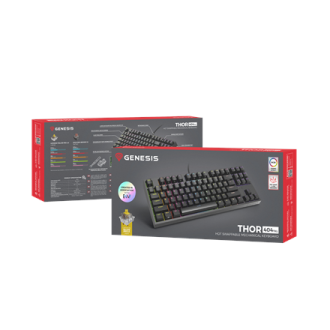 Genesis Mechanical Gaming Keyboard THOR 404 TKL RGB Mechanical Gaming Keyboard Wired US Gateron Yellow Pro USB Type-A 1005 g Genesis Mechanical Gaming Keyboard THOR 404 TKL RGB Mechanical Gaming Keyboard Wired US Gateron Yellow Pro USB Type-A 1005 g