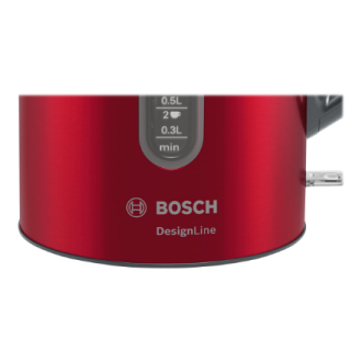 Bosch | Kettle | DesignLine TWK4P434 | Electric | 2400 W | 1.7 L | Stainless steel | 360 rotational base | Red/Black Bosch | Kettle | DesignLine TWK4P434 | Electric | 2400 W | 1.7 L | Stainless steel | 360 rotational base | Red/Black