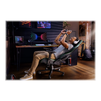 Razer Enki Gaming Chair with Enchanced Customization, Black/Green | Razer Ergonomic Gaming Chair Enki EPU Synthetic Leather Stee Razer Enki Gaming Chair with Enchanced Customization, Black/Green | Razer Ergonomic Gaming Chair Enki EPU Synthetic Leather Stee
