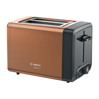Bosch | DesignLine Toaster | TAT4P429 | Power 970 W | Number of slots 2 | Housing material Stainless Steel | Copper/Black Bosch | DesignLine Toaster | TAT4P429 | Power 970 W | Number of slots 2 | Housing material Stainless Steel | Copper/Black