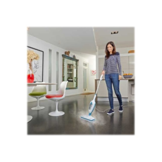 BLACK & DECKER | Steam mop | FSMH13E10-QS | Power 1300 W | Water tank capacity 0.38 L | White/Blue BLACK & DECKER | Steam mop | FSMH13E10-QS | Power 1300 W | Water tank capacity 0.38 L | White/Blue