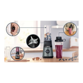 Bosch | VitaPower ToGo Smoothie Maker | MMB2111S | Tabletop | 450 W | Jar material Tritan | Jar capacity 0.6 L | Ice crushing | Bosch | VitaPower ToGo Smoothie Maker | MMB2111S | Tabletop | 450 W | Jar material Tritan | Jar capacity 0.6 L | Ice crushing |