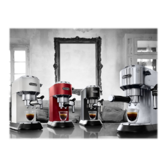 Delonghi | Dedica Pump Espresso | EC685W | Pump pressure 15 bar | Built-in milk frother | Semi-automatic | 1300 W | White Delonghi | Dedica Pump Espresso | EC685W | Pump pressure 15 bar | Built-in milk frother | Semi-automatic | 1300 W | White