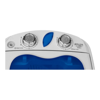 Adler | Washing machine | AD 8051 | Top loading | Washing capacity 3 kg | Unspecified RPM | Depth 37 cm | Width 38 cm | White/Bl Adler | Washing machine | AD 8051 | Top loading | Washing capacity 3 kg | Unspecified RPM | Depth 37 cm | Width 38 cm | White/Bl