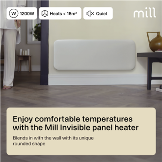 Mill | Heater | IB1200DN Steel | Panel Heater | 1200 W | Number of power levels 1 | Suitable for rooms up to 14-18 m | White | N Mill | Heater | IB1200DN Steel | Panel Heater | 1200 W | Number of power levels 1 | Suitable for rooms up to 14-18 m | White | N