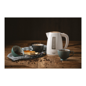Adler | Kettle | AD 1264 | Standard | 2200 W | 1.7 L | Plastic | 360 rotational base | White Adler | Kettle | AD 1264 | Standard | 2200 W | 1.7 L | Plastic | 360 rotational base | White